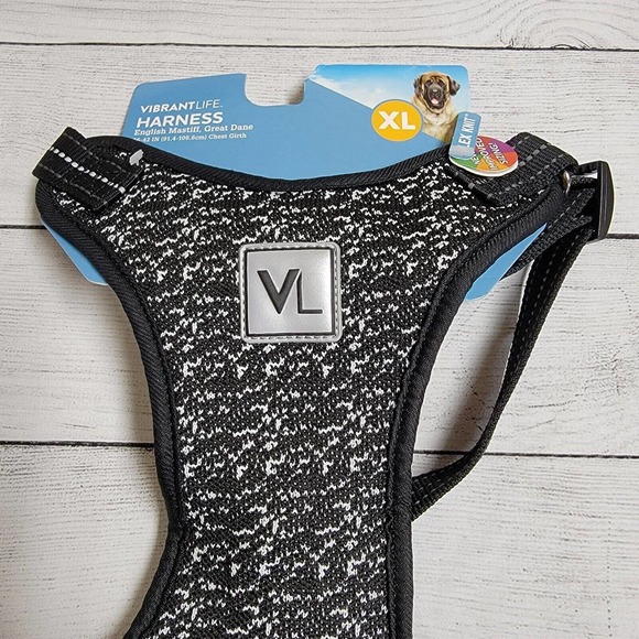 Vibrant Life Flex Knit Dog Harness Reflective Black And White Size XL - Picture 2 of 8